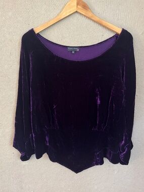 Gypsy Moon Rich Purple Velvet Pullover Top